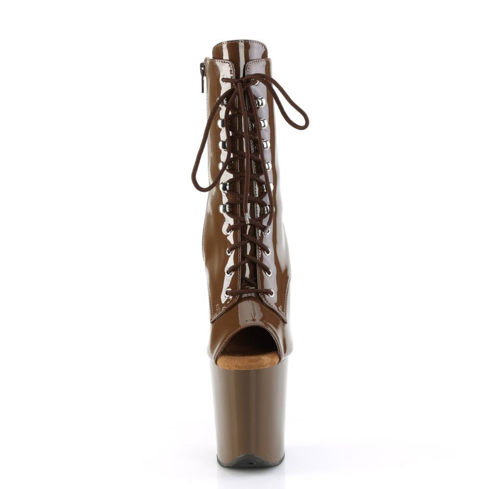 Pleaser - FLAMINGO-1021 Plateau Laarzen, Paaldans schoenen - Bruin